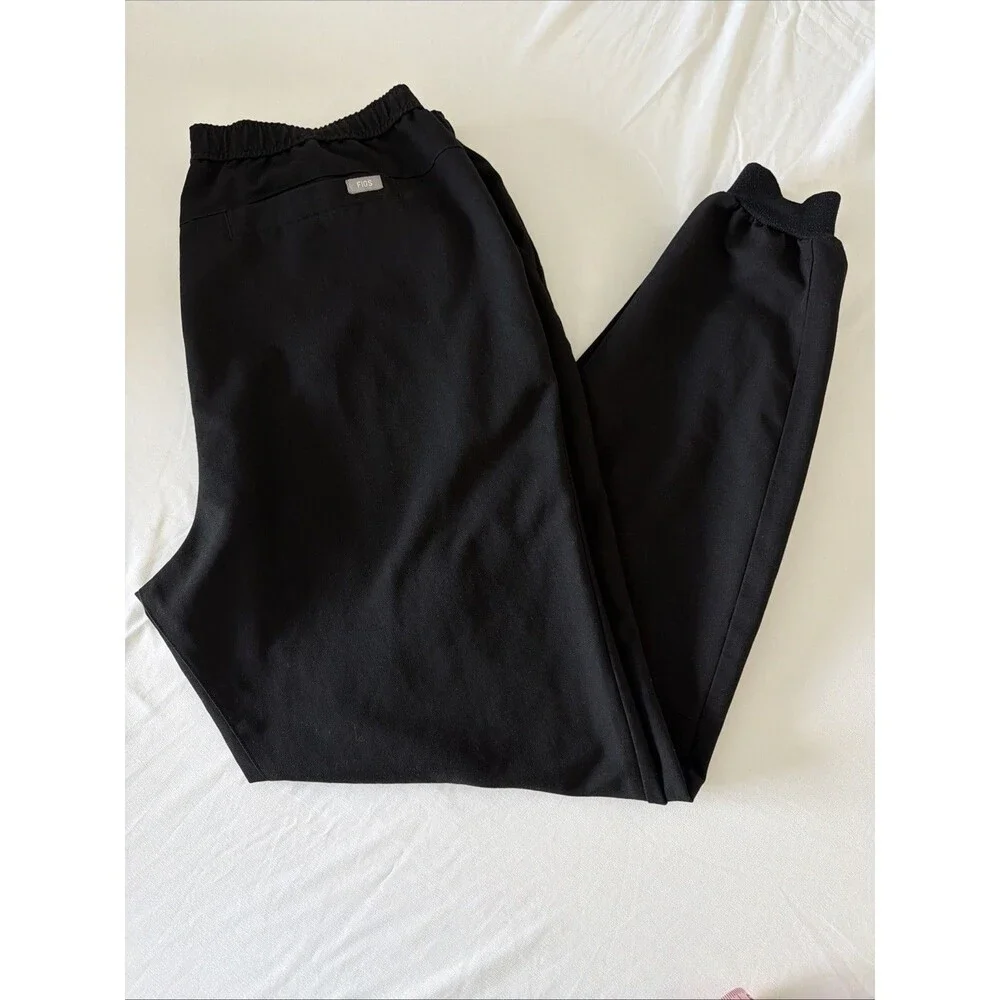 FIGS Tansen Jogger Scrub Pants Mens XLT XL Tall Black Slim Fit Elastic Waist EUC